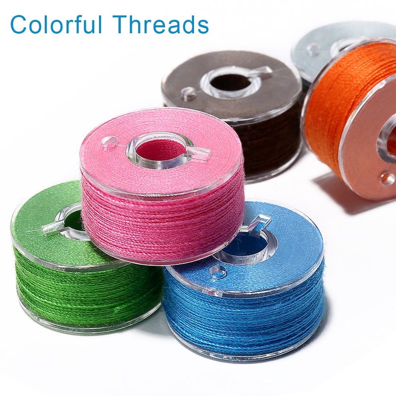 BetyBedy 36Pcs Bobbins and Sewing Threads with Bobbin Case for Multiple Sewing Machine, Pre-Wound Bobbins Set for Bro-Ther/Baby-Lock/Jano-me/El-na/Sin-ger, Standard Size and Assorted Colors - Image 3